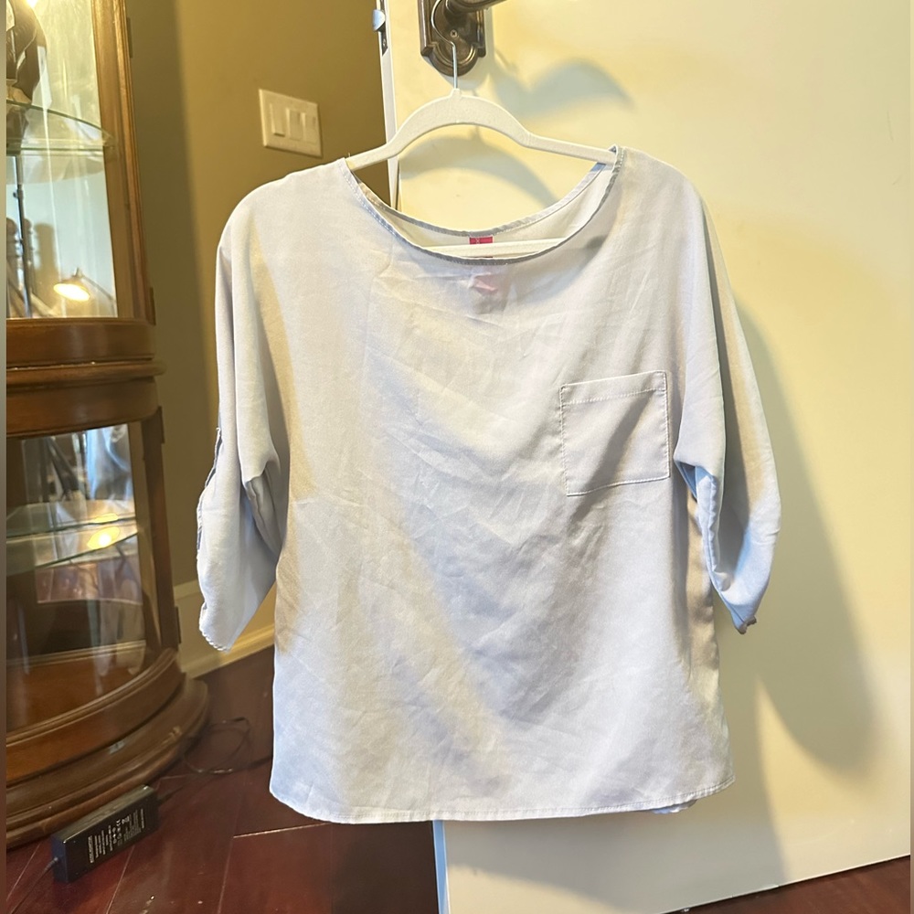 Grey Blouse, quarter sleeve